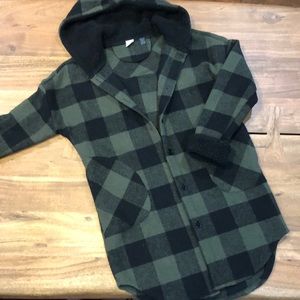 Dark Green Buffalo Plaid Hooded Shacket